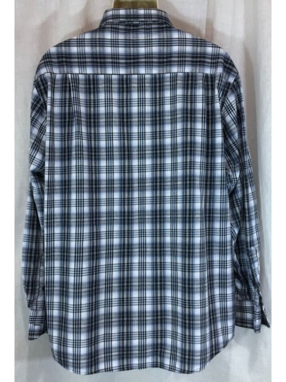Western Utility Shirt Men XL Navy Plaid Button Up Indie Grunge Skater VTG 90 Y2K - Picture 2 of 10